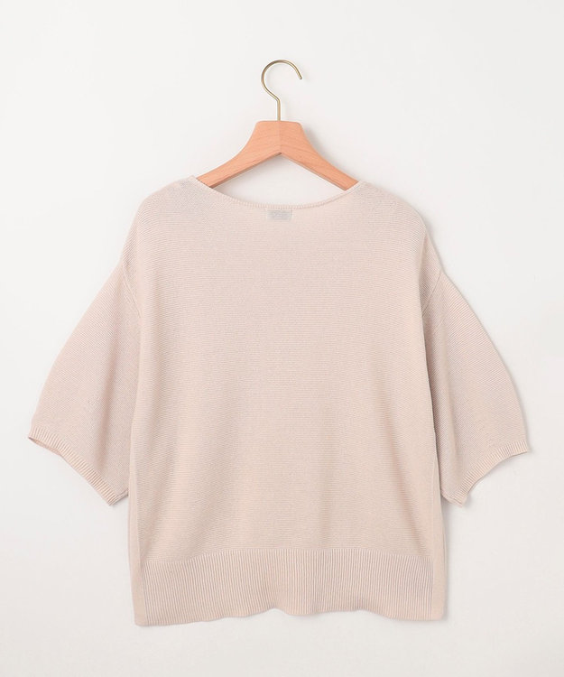 組曲 S 【WEB限定】コットンポリエステル5分袖リラクシー ニット グレージュ系