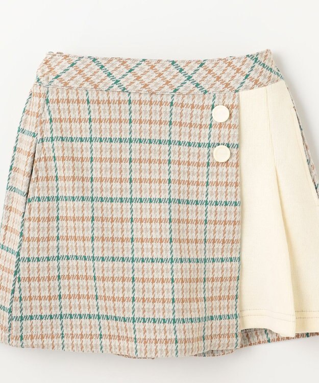 組曲 KIDS 【110-140㎝】チェック キュロット クリーム系