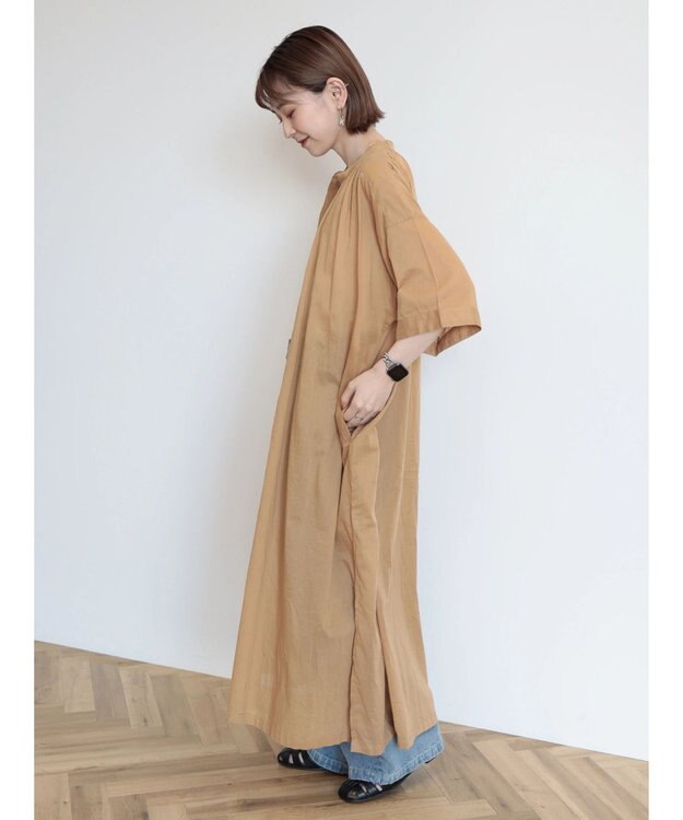 AMERICAN HOLIC ふんわりインドボイルロングワンピース Camel