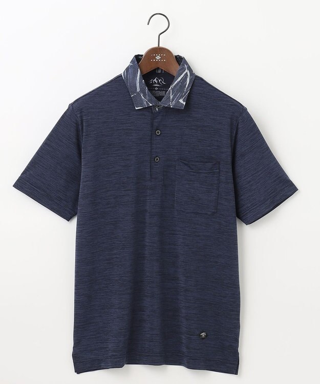 JOSEPH ABBOUD MOUNTAIN 【UNISEX】接触冷感 クールスキンガードポロシャツ ダルブルー系