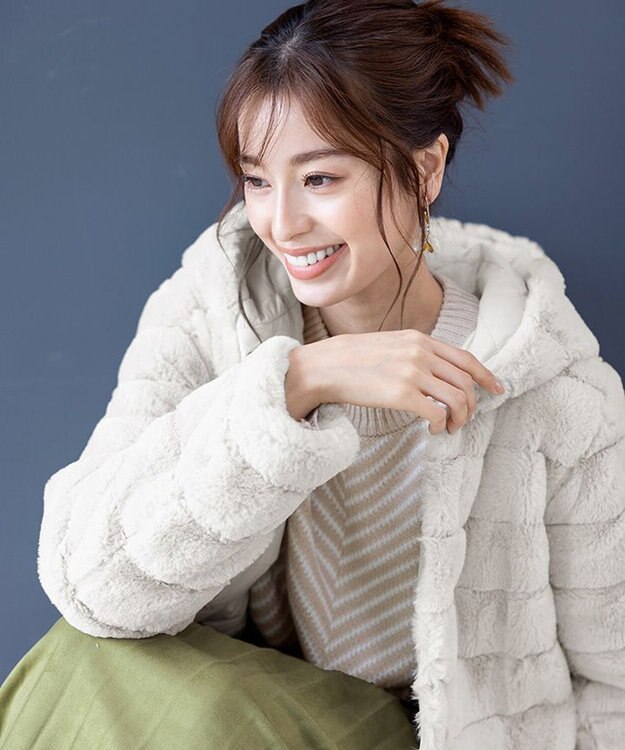 Tiaclasse 【2WAY】エコファーキルティングリバーシブルコート ベージュ