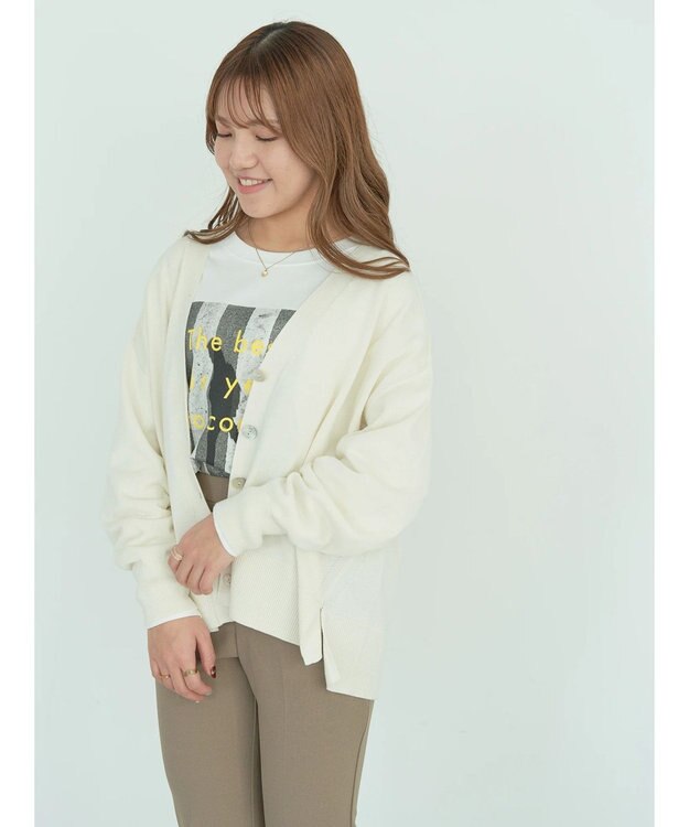 AMERICAN HOLIC ＵＶカットミディニットカーディガン Off White