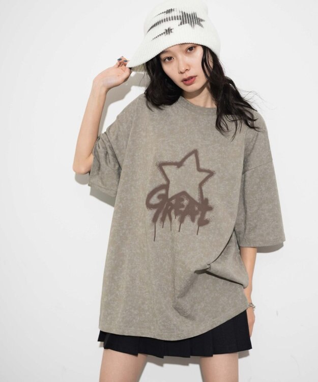 WEGO 【ユニセックス着用ITEM】スノーダイグラフィックT ベージュ