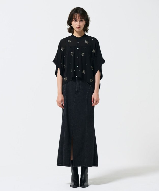 GRACE CONTINENTAL チェリーポンチョブラウス ブラック