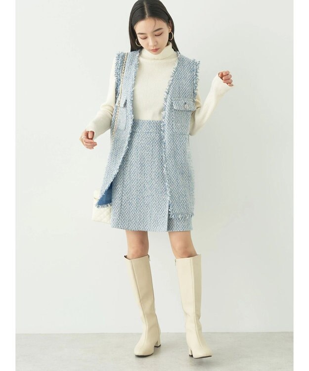 earth music&ecology ツイードジレ Blue