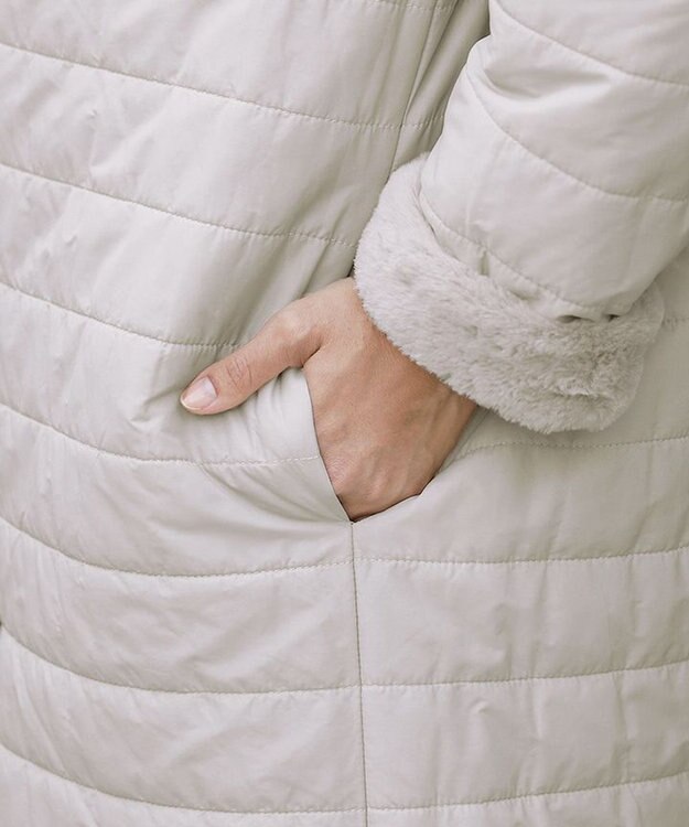 Tiaclasse 【2WAY】エコファーキルティングリバーシブルコート ベージュ