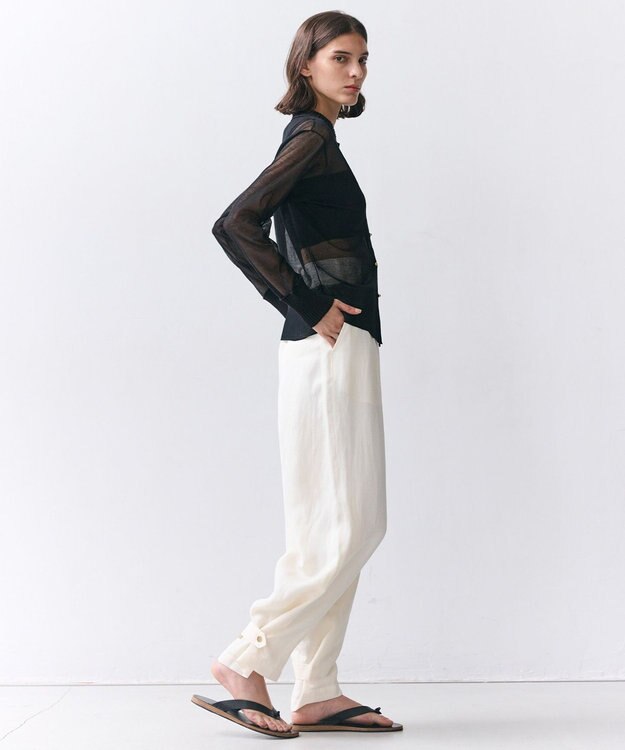 BEIGE， PYRRHOT / シアーコンビ リブカーディガン Black