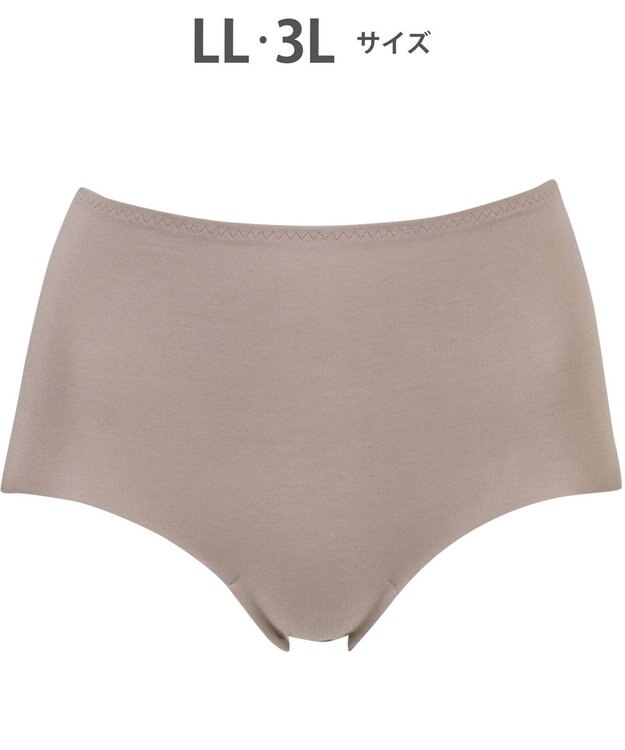 Wing ショーツ やさしい肌あたり ズレ上がりにくい しめつけにくい 【綿の贅沢 フラットショーツ】 はきこみ丈ふかめ 3Lまで対応 大きいサイズ EC3100 ウイング／ワコール ブラウン