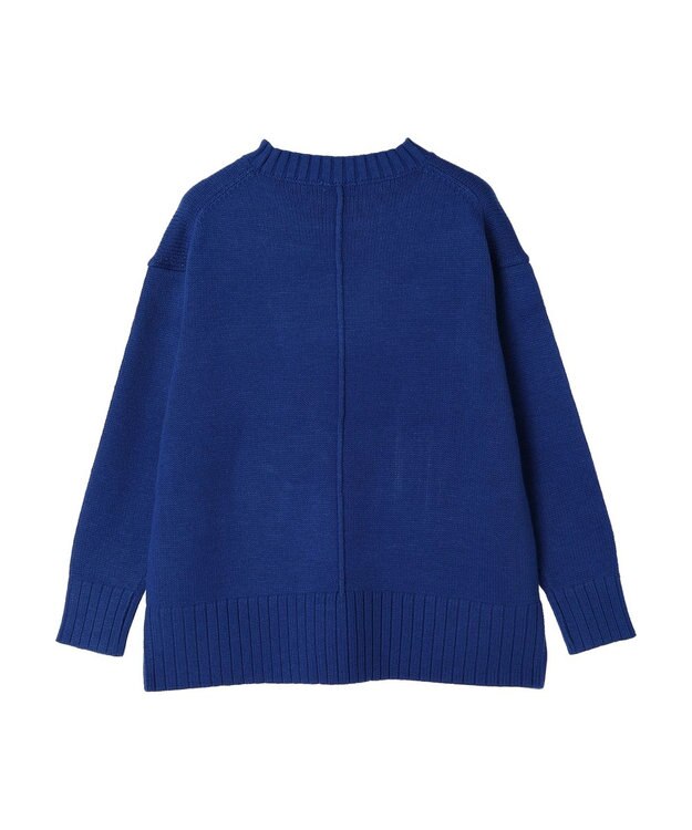 earth music&ecology ウォッシャブル脇スリットクルーネックプルオーバー Blue