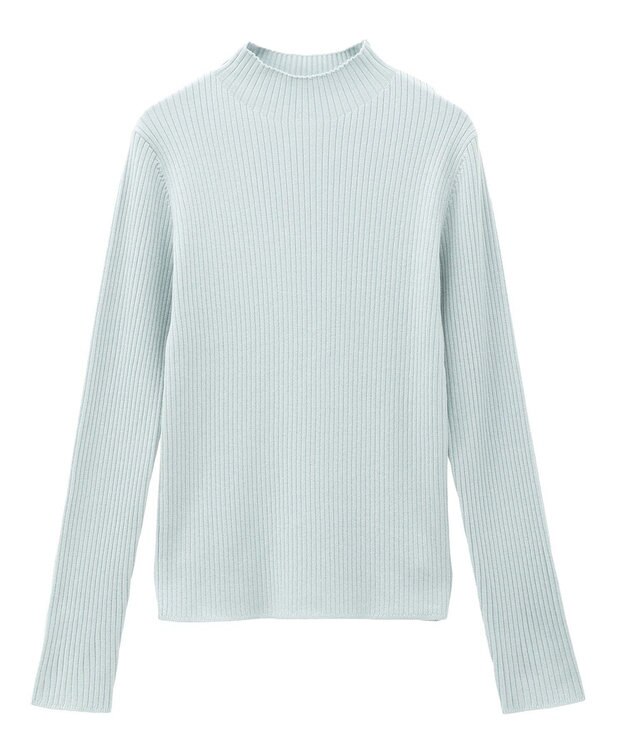 YECCA VECCA ラメ混ハイネックリブニット Sax