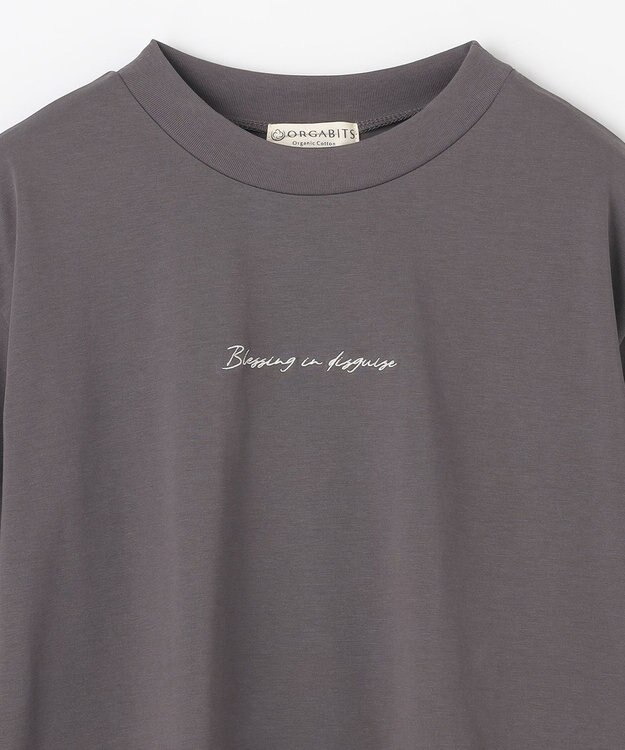 ANY L オーガビッツ刺繍ロゴＴシャツ チャコール