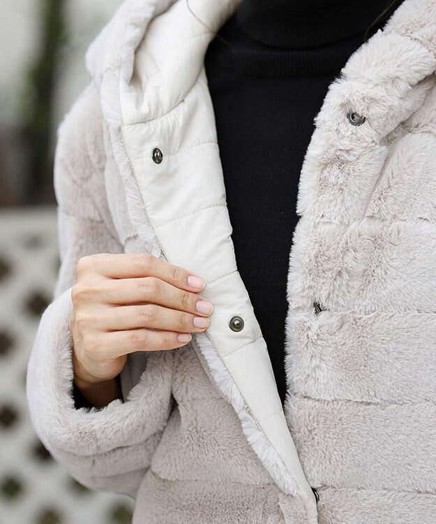 Tiaclasse 【2WAY】エコファーキルティングリバーシブルコート ベージュ