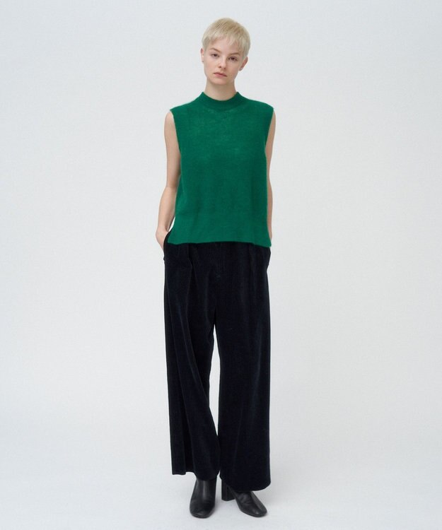 ATON SUPER KID MOHAIR | クルーネックベスト GREEN