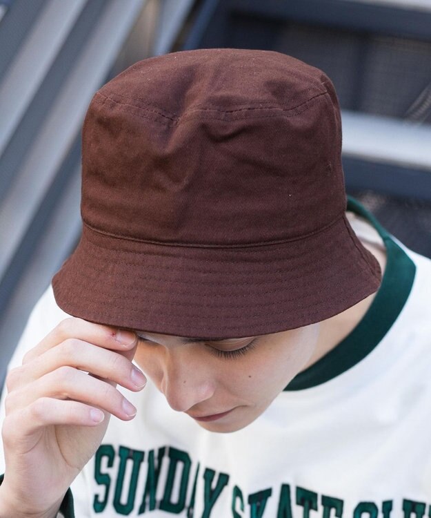 WEGO 【ユニセックス着用ITEM】プレーンバケットハット ブラウン