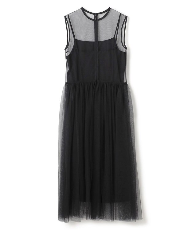 BEIGE， 【洗える・GISELe 4月号掲載】KALMIA / ノースリーブチュールドレス Black