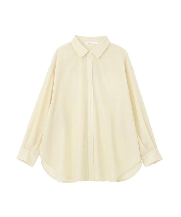 AMERICAN HOLIC 【イージーケア】シアーラウンドシャツ Light Yellow