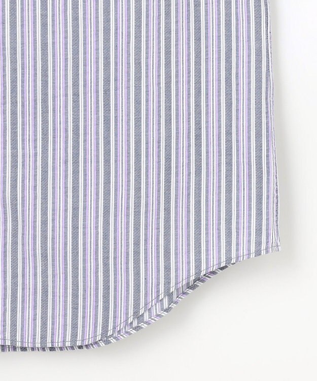 JOSEPH ABBOUD 【キングサイズ・オーガニックコットン使用】 オーガニックコードストライプ シャツ ネイビー系1