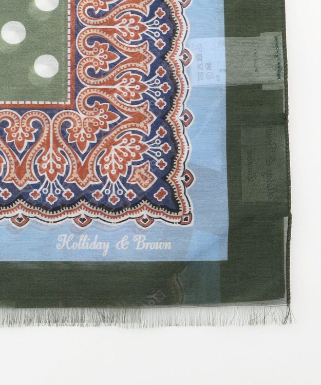 JOSEPH ABBOUD 【イタリア製・Holliday&Brown】ペイズリードット ストール オリーブ系6