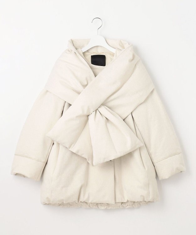 自由区 【カタログ掲載・Premium Collection】シャイニージャガード ダウンコート シャンパンベージュ