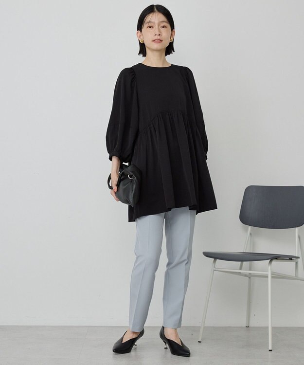 AMERICAN HOLIC DOTジャガードティアードブラウス Black