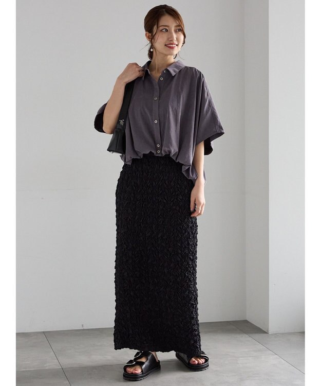 Te chichi ピーチショートシャツ チャコールグレー