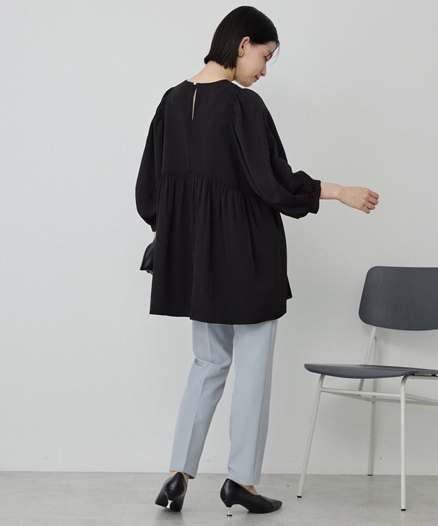 AMERICAN HOLIC DOTジャガードティアードブラウス Black