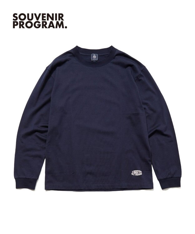 J.PRESS MEN 【J.PRESS ORIGINALS】【UNISEX】Cotton Jersey Small Logo Long Sleeve T-shirt ネイビー系