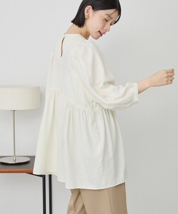 AMERICAN HOLIC DOTジャガードティアードブラウス Ivory