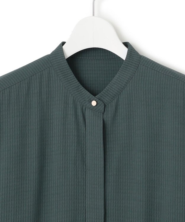 23区 L 【洗える】ドレープドビークロス チュニック ブラウス グリーン系