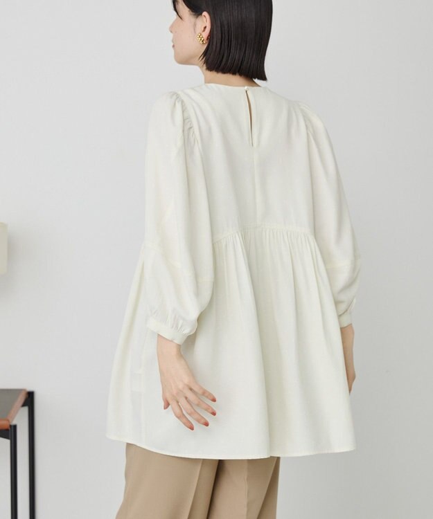 AMERICAN HOLIC DOTジャガードティアードブラウス Ivory