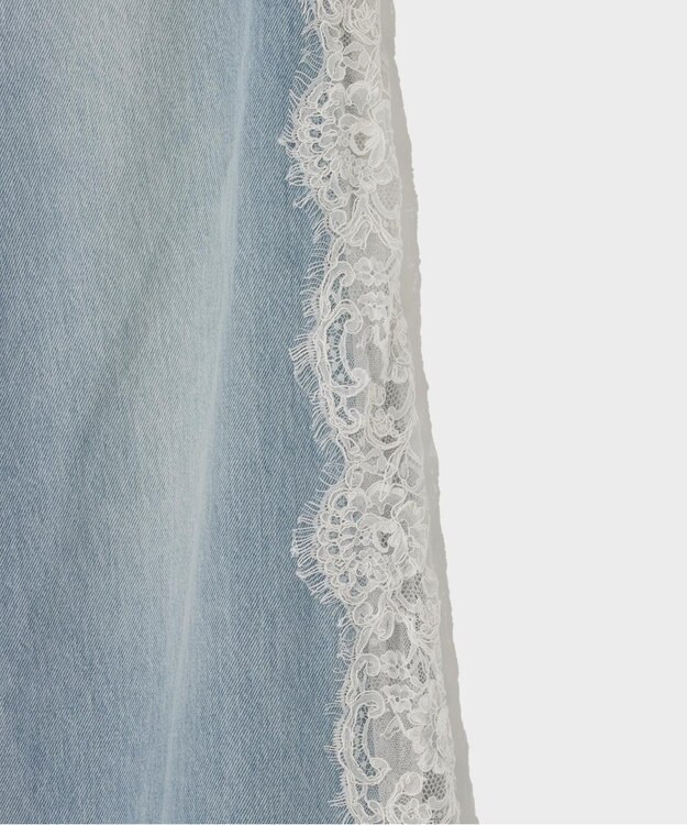 GRACE CONTINENTAL サイドレースデニムパンツ サックス