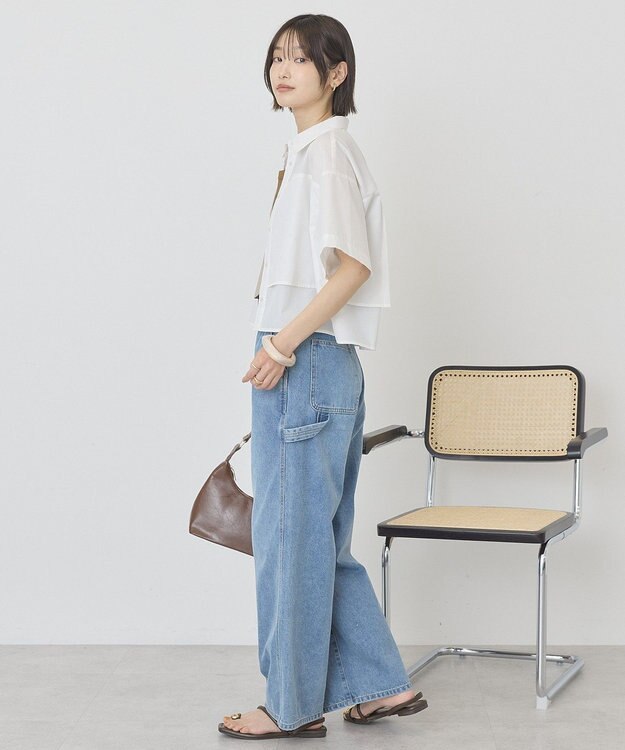 AMERICAN HOLIC 【マルチ機能】レイヤード５分袖シャツ Off White