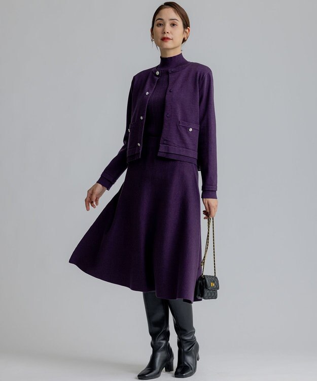 組曲 ニットフレア スカート パープル系