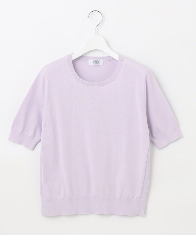 J.PRESS LADIES 【洗える】 BASIC HI-COTTON クルーネック ニット ふじ色系