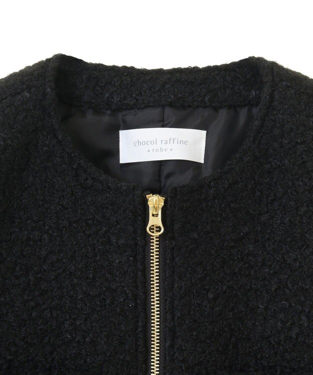 Green Parks ノーカラーＺＩＰジャコット Black