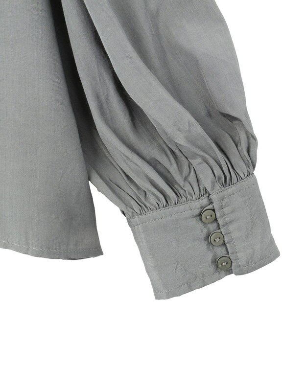 CRAFT STANDARD BOUTIQUE インド製 ボリュームスリーブブラウス Gray