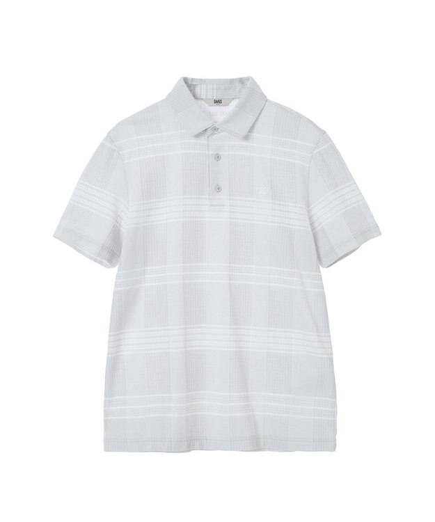 DAKS DAKS GOLFチェック ジャカード半袖ポロシャツ グレー