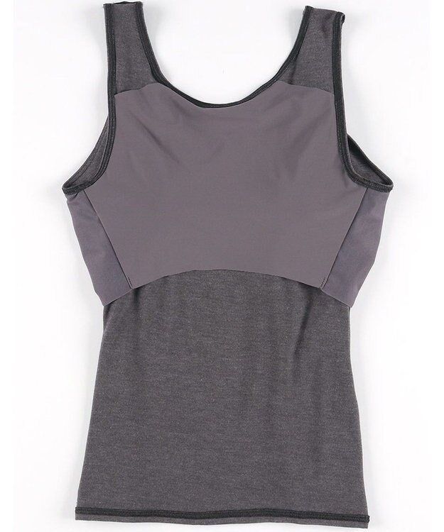 Wing カップ付きインナー あったか素材 ラク きれいなバストシルエット 【シンクロブラトップ】 ノースリーブ タンクトップ 秋 冬 ET1165 ウイング／ワコール ダークブラウン