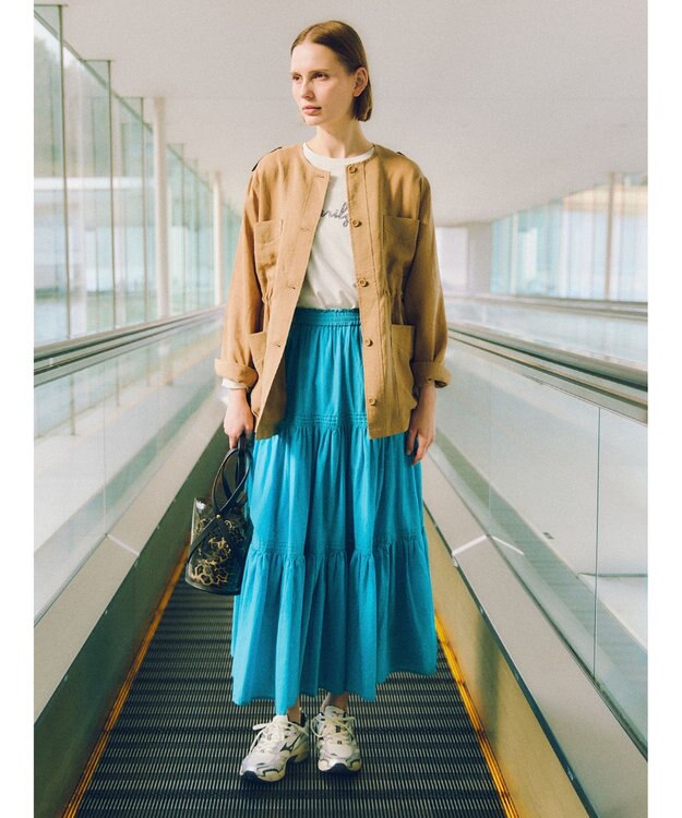 Te chichi コットンボイルティアードスカート《2026 spring catalog item》 グリーン