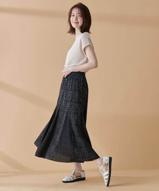 ANY 【UVケア/接触冷感/アンチピリング】クールタッチフレンチスリーブニット サンドベージュ