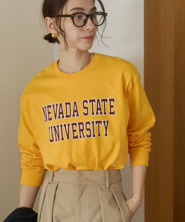 WEGO 【ANGIE VINTAGE】GILDAN カレッジロゴ オーバーサイズ プリント ロンT 柄27