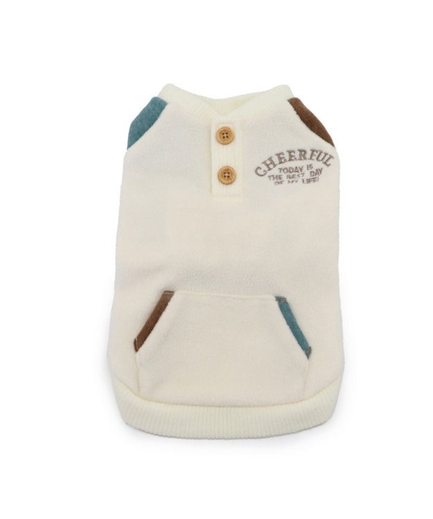 PET PARADISE ペットパラダイス  ワンダフルストレッチ フリース トレーナー《クレイジーカラー 》小型犬 白