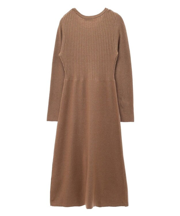 earth music&ecology ＳＥＴ２点ＺＩＰベスト＋ニットワンピース Camel