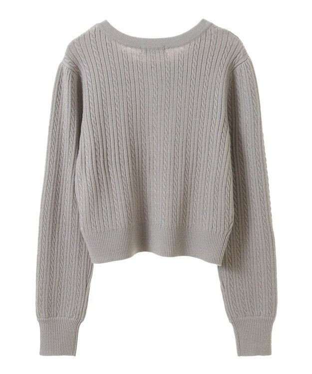 earth music&ecology ミニケーブルコンパクトカーディガン Light Gray