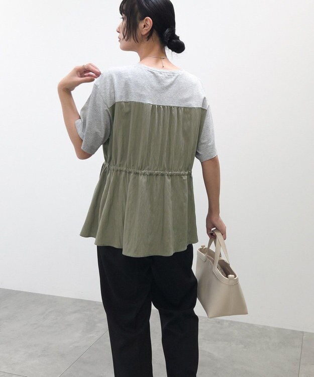 Green Parks 異素材ドッキングプルオーバー Gray Mixture