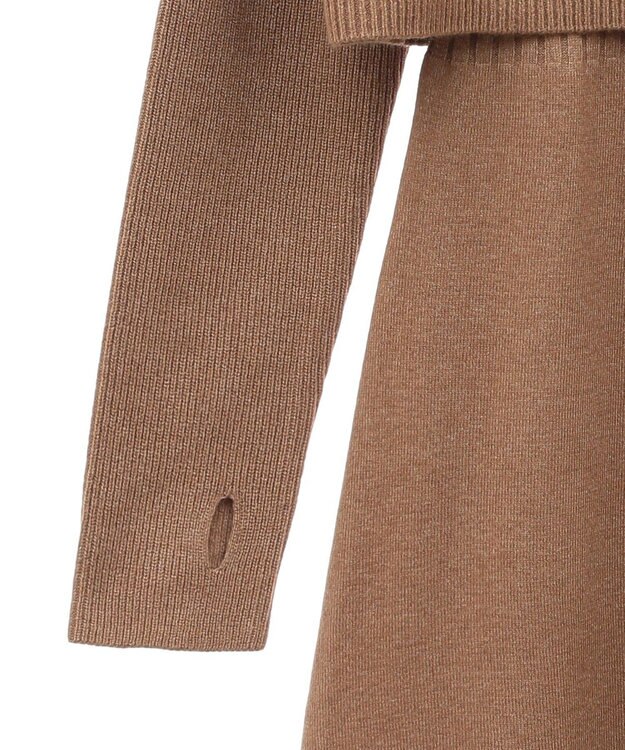 earth music&ecology ＳＥＴ２点ＺＩＰベスト＋ニットワンピース Camel