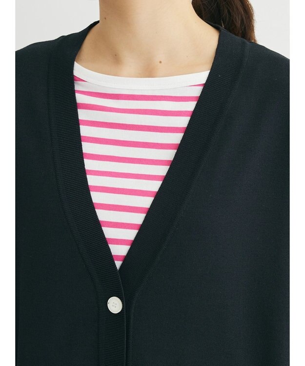 Green Parks 洗える　アソートミドル丈カーディガン Black