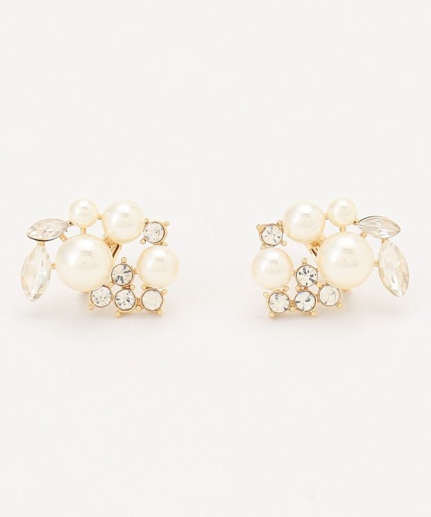 ANY SIS パール調ジュエル イヤリング ライトゴールド