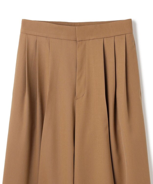 BEIGE， 【洗える】STEVIA / ウール混タックワイドパンツ Brown