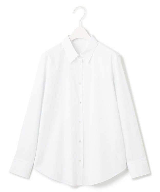 ICB 【洗える】コットンナイロンシャーティング ベーシックシャツ オフホワイト系